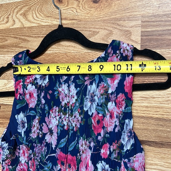 Adrianna Papell floral pleated tiered layers midi dress size 6P - Picture 10 of 16